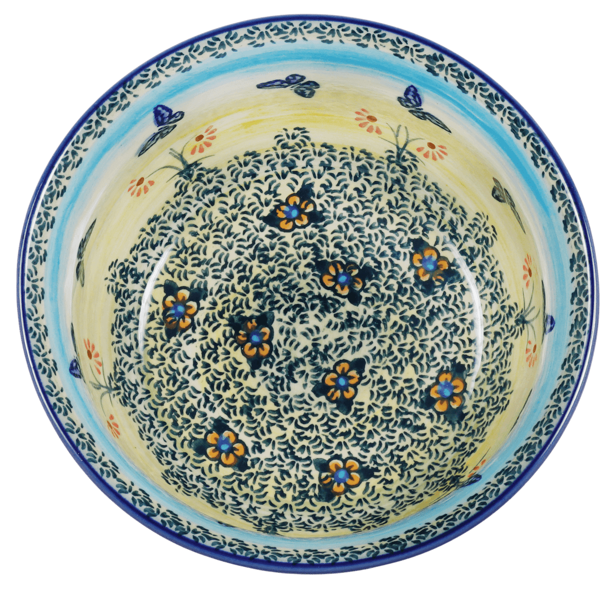 Bowl, Round, 6.5" in "Butterflies in Flight" by Manufaktura | M084S-WKM