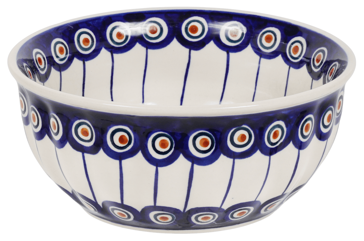 Bowl, Round, 6.5" in "Peacock in Line" by Manufaktura | M084T-54A