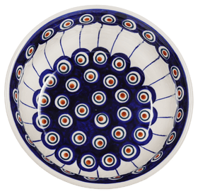 Polish Pottery 6.5" Bowl (Peacock in Line) | M084T-54A Additional Image at PolishPotteryOutlet.com