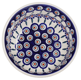Polish Pottery 6.5" Bowl (Floral Peacock) | M084T-54KK Additional Image at PolishPotteryOutlet.com
