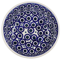 A picture of a Polish Pottery 6.5" Bowl (Eyes Wide Open) | M084T-58 as shown at PolishPotteryOutlet.com/products/65-bowls-eyes-wide-open