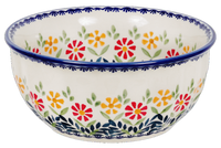 A picture of a Polish Pottery 6.5" Bowl (Flower Power) | M084T-JS14 as shown at PolishPotteryOutlet.com/products/65-bowls-flower-power