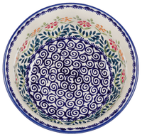 A picture of a Polish Pottery 6.5" Bowl (Flower Power) | M084T-JS14 as shown at PolishPotteryOutlet.com/products/65-bowls-flower-power