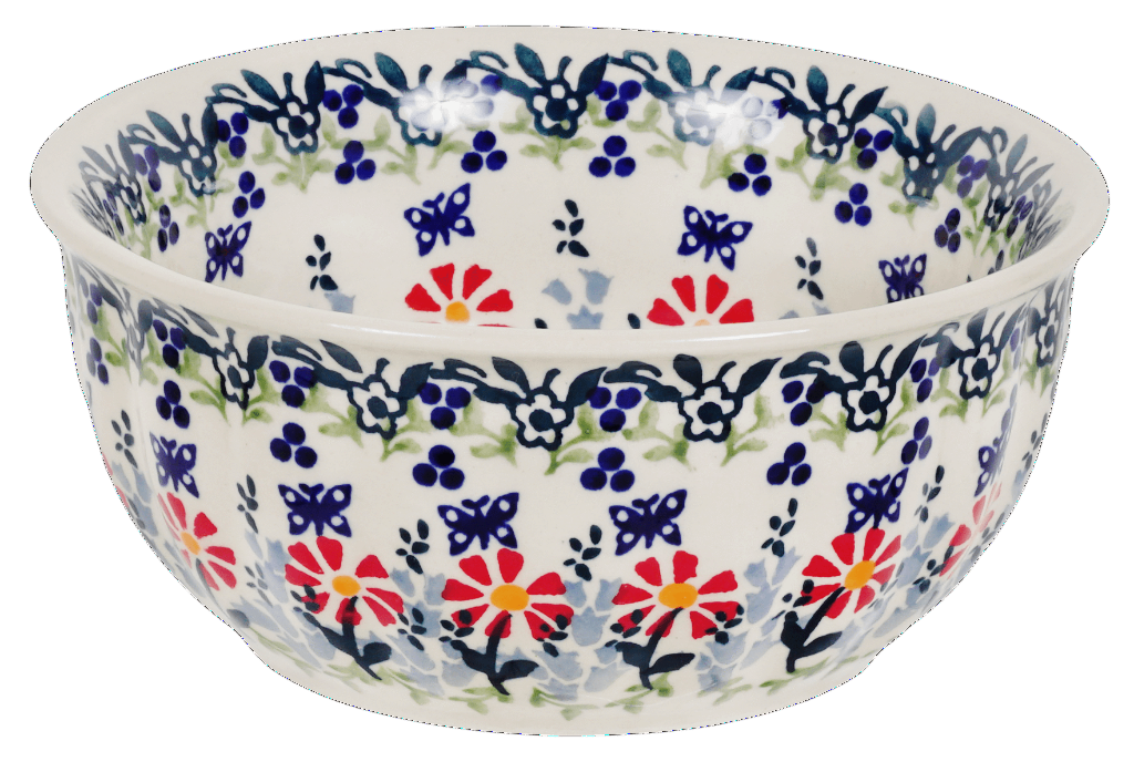 Bowl, Round, 6.5" in "Butterfly Blossoms" by Manufaktura | M084T-MM02