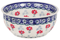A picture of a Polish Pottery 6.5" Bowl (Summer Blossoms) | M084T-P232 as shown at PolishPotteryOutlet.com/products/65-bowls-summer-blossoms