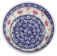 A picture of a Polish Pottery 6.5" Bowl (Summer Blossoms) | M084T-P232 as shown at PolishPotteryOutlet.com/products/65-bowls-summer-blossoms