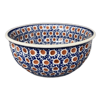 A picture of a Polish Pottery 6.5" Bowl (Chocolate Drop) | M084T-55 as shown at PolishPotteryOutlet.com/products/6-5-bowl-chocolate-drop-m084t-55