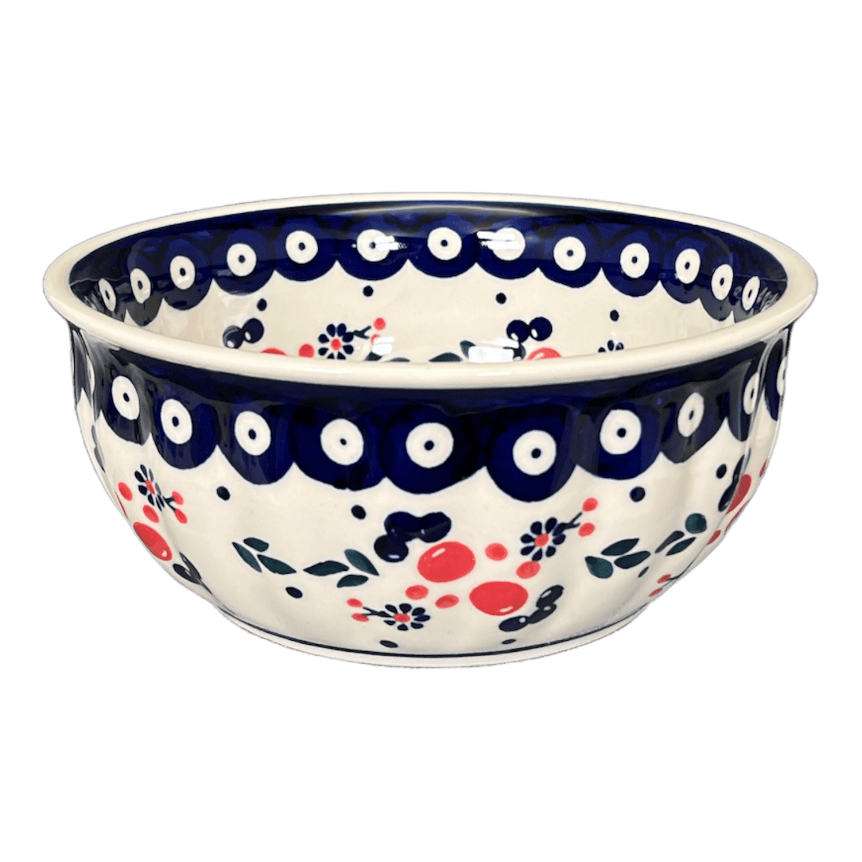 Bowl, Round, 6.5" in "Berry Dot" by Manufaktura | M084T-BL04
