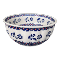 A picture of a Polish Pottery 6.5" Bowl (Swedish Flower) | M084T-KLK as shown at PolishPotteryOutlet.com/products/6-5-bowl-klk-m084t-klk