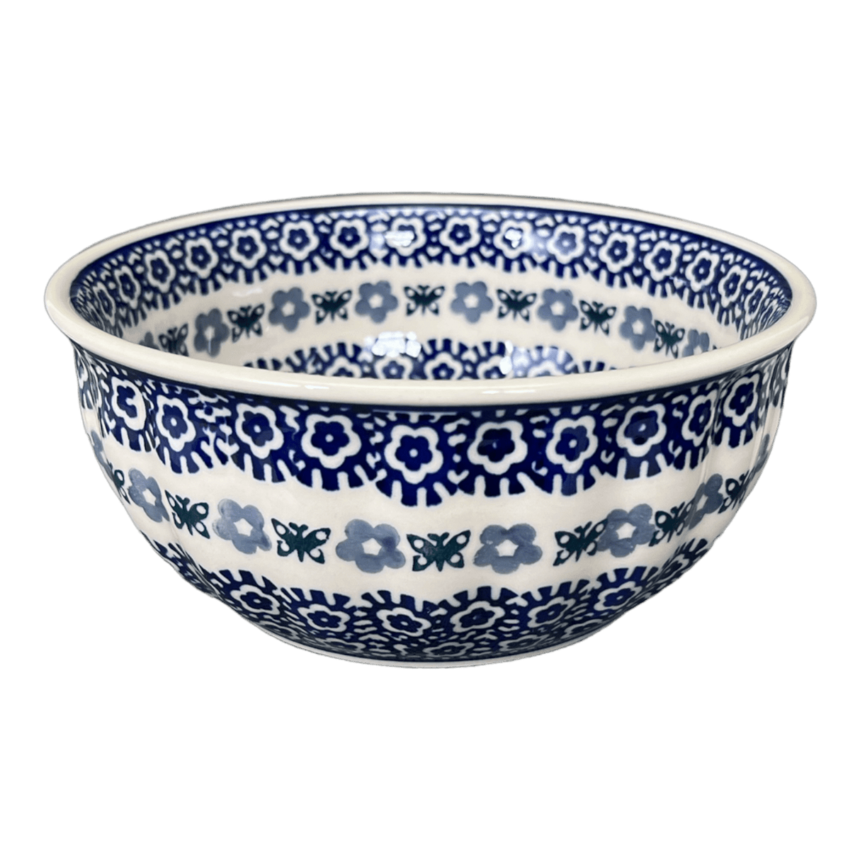 Bowl, Round, 6.5" in "Butterfly Border" by Manufaktura | M084T-P249