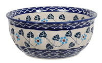 A picture of a Polish Pottery 6.5" Bowl (Basket of Blue) | M084T-SZV as shown at PolishPotteryOutlet.com/products/6-5-bowl-basket-of-blue