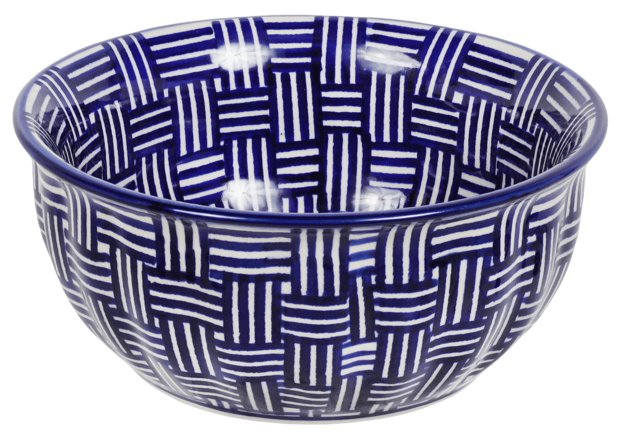 Bowl, Round, 6.5" in "Blue Basket Weave" by Manufaktura | M084U-32