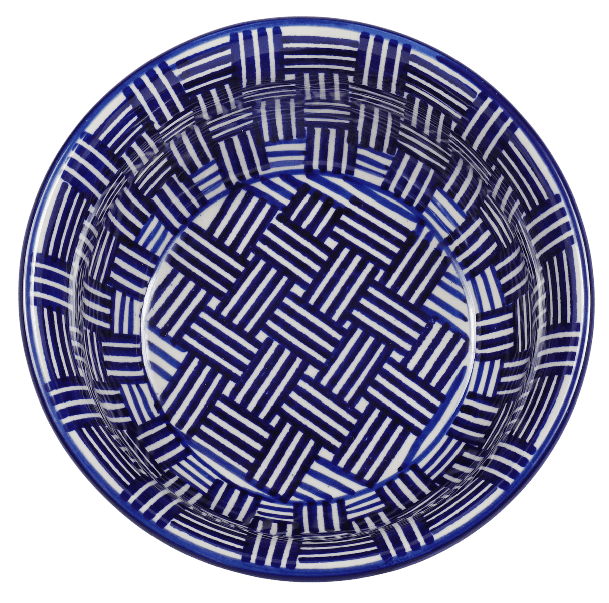 Bowl, Round, 6.5" in "Blue Basket Weave" by Manufaktura | M084U-32