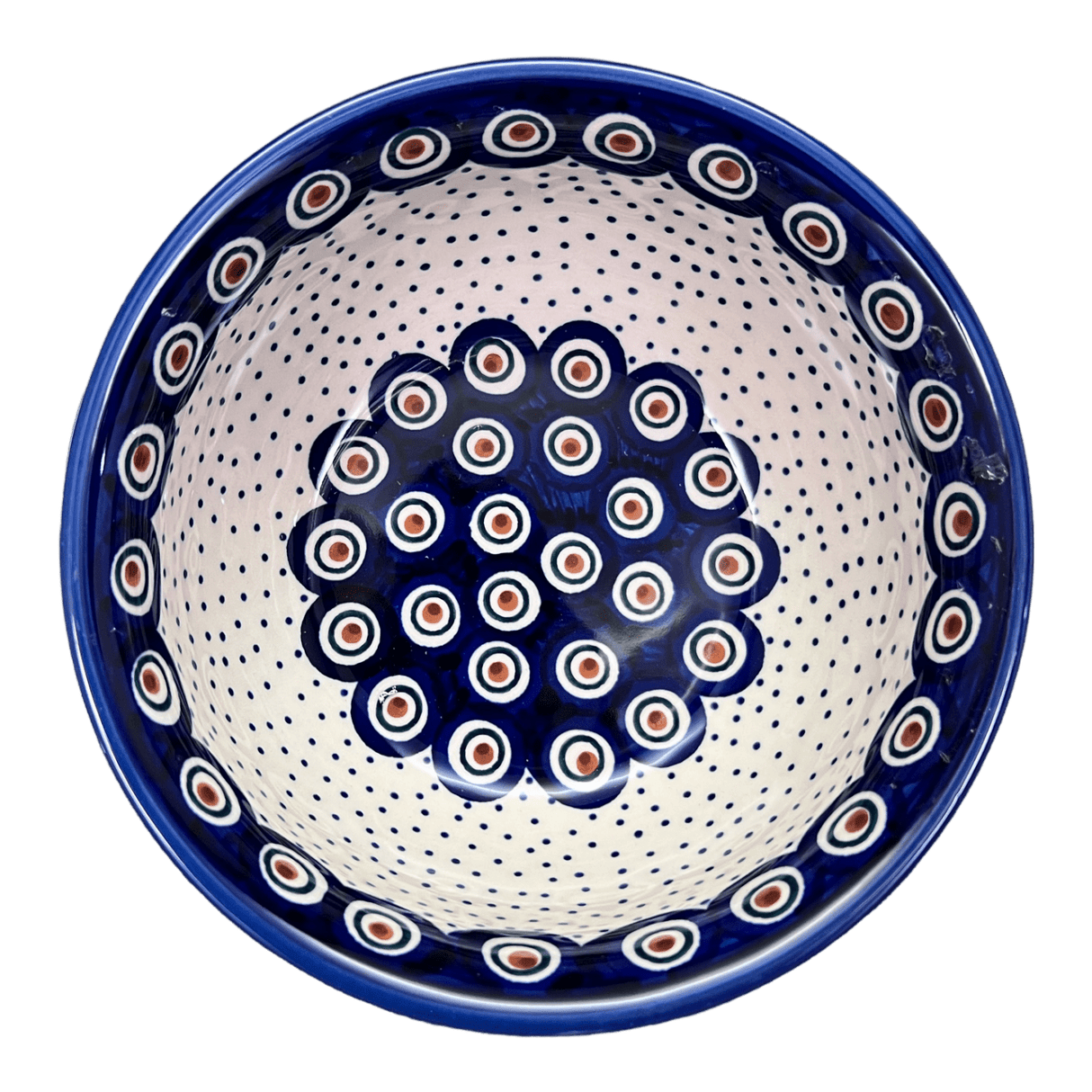 Bowl, Round, 6.5" in "Peacock Dot" by Manufaktura | M084U-54K