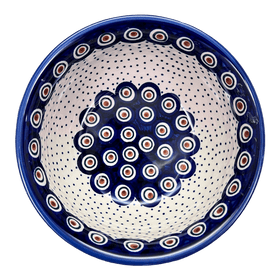Polish Pottery 6.5" Bowl (Peacock Dot) | M084U-54K Additional Image at PolishPotteryOutlet.com