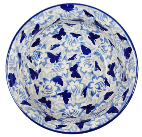 Bowl, Round, 6.5" in "Dusty Blue Butterflies" by Manufaktura | M084U-AS56