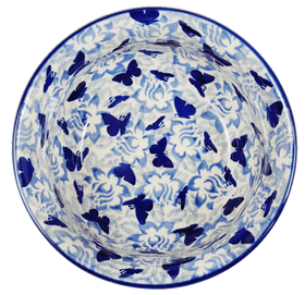 Polish Pottery 6.5" Bowl (Dusty Blue Butterflies) | M084U-AS56 Additional Image at PolishPotteryOutlet.com