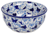 Polish Pottery 6.5" Bowl (Dusty Blue Butterflies) | M084U-AS56 at PolishPotteryOutlet.com
