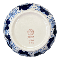 A picture of a Polish Pottery 6.5" Bowl (Blue Butterfly) | M084U-AS58 as shown at PolishPotteryOutlet.com/products/6-5-bowl-blue-butterfly-m084u-as58