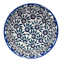 A picture of a Polish Pottery 6.5" Bowl (Peacock Parade) | M084U-AS60 as shown at PolishPotteryOutlet.com/products/6-5-bowl-peacock-parade