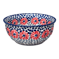 A picture of a Polish Pottery 6.5" Bowl (Falling Petals) | M084U-AS72 as shown at PolishPotteryOutlet.com/products/6-5-bowl-falling-petals-m084u-as72