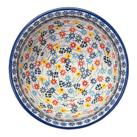 A picture of a Polish Pottery 6.5" Bowl (Floral Swirl) | M084U-BL01 as shown at PolishPotteryOutlet.com/products/6-5-bowl-floral-swirl-m084u-bl01