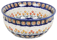 A picture of a Polish Pottery 6.5" Bowl (Floral Spray) | M084U-DSO as shown at PolishPotteryOutlet.com/products/65-bowls-floral-spray