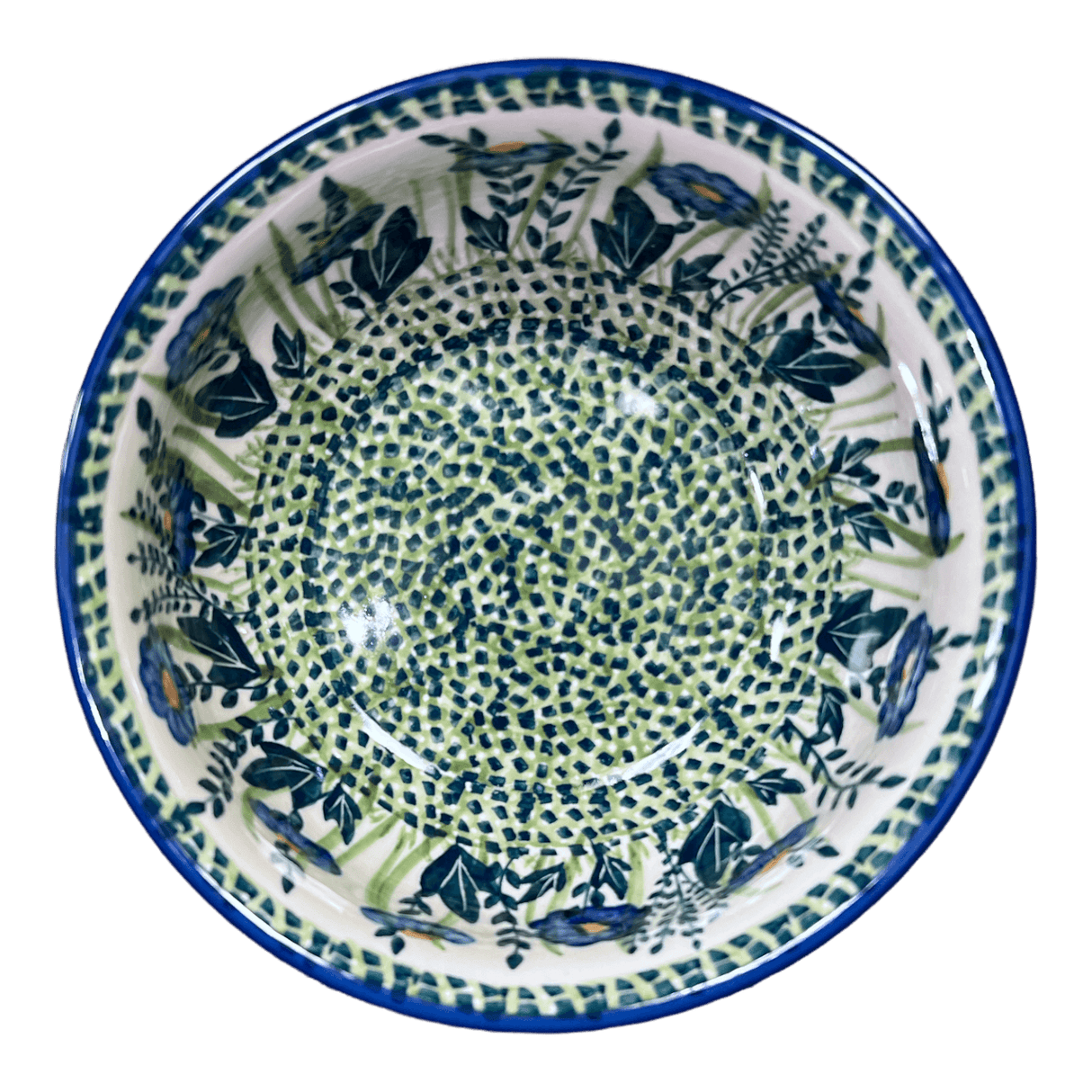 Bowl, Round, 6.5" in "Bouncing Blue Blossoms" by Manufaktura | M084U-IM03