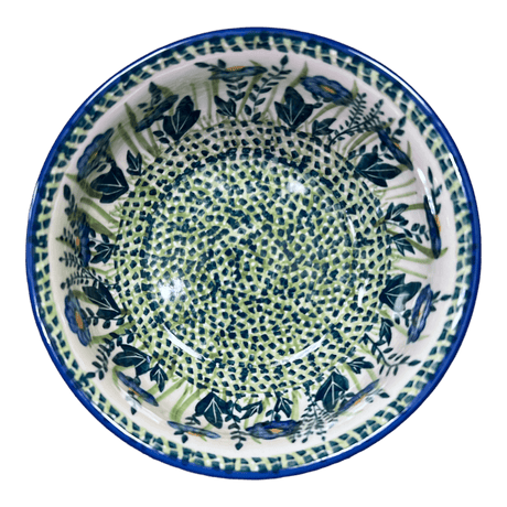 Bowl, Round, 6.5" in "Bouncing Blue Blossoms" by Manufaktura | M084U-IM03