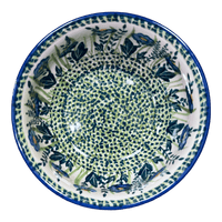 A picture of a Polish Pottery 6.5" Bowl (Bouncing Blue Blossoms) | M084U-IM03 as shown at PolishPotteryOutlet.com/products/6-5-bowl-bouncing-blue-blossoms