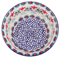 A picture of a Polish Pottery 6.5" Bowl (Scandinavian Scarlet) | M084U-P295 as shown at PolishPotteryOutlet.com/products/65-bowls-scandinavian-scarlet