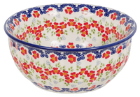 A picture of a Polish Pottery 6.5" Bowl (Ring Around the Rosie) | M084U-P321 as shown at PolishPotteryOutlet.com/products/65-bowls-ring-around-the-rosie