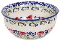 A picture of a Polish Pottery 6.5" Bowl (Poppy Parade) | M084U-P341 as shown at PolishPotteryOutlet.com/products/65-bowls-poppy-parade