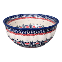 A picture of a Polish Pottery 6.5" Bowl (Daisy Chain) | M084U-ST as shown at PolishPotteryOutlet.com/products/6-5-bowl-daisy-chain-m084u-st