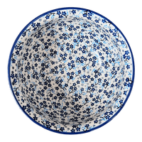 A picture of a Polish Pottery 7.75" Bowl (Scattered Blues) | M085S-AS45 as shown at PolishPotteryOutlet.com/products/7-75-bowl-scattered-blues-m085s-as45