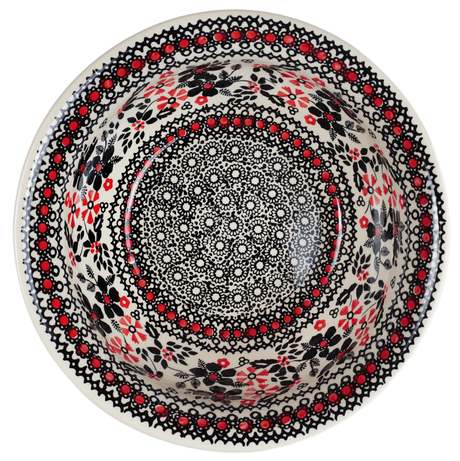 Bowl, Round, 7.75" in "Duet in Black & Red" by Manufaktura | M085S-DPCC