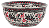 Polish Pottery 7.75" Bowl (Duet in Black & Red) | M085S-DPCC at PolishPotteryOutlet.com