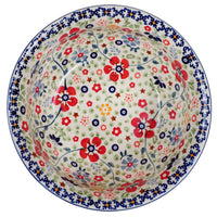 A picture of a Polish Pottery 7.75" Bowl (Full Bloom) | M085S-EO34 as shown at PolishPotteryOutlet.com/products/7-75-bowl-full-bloom