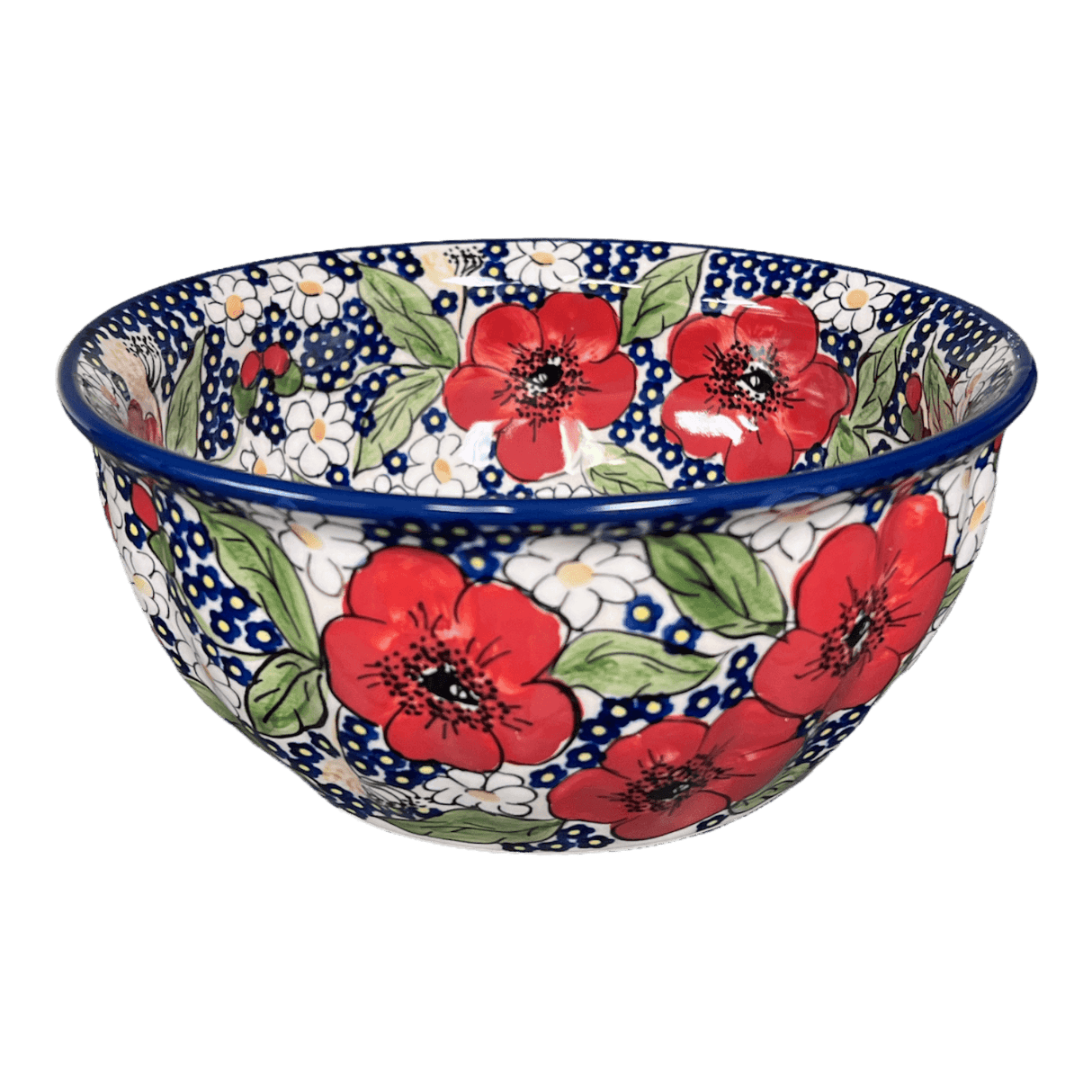 Bowl, Round, 7.75" in "Poppies & Posies" by Manufaktura | M085S-IM02