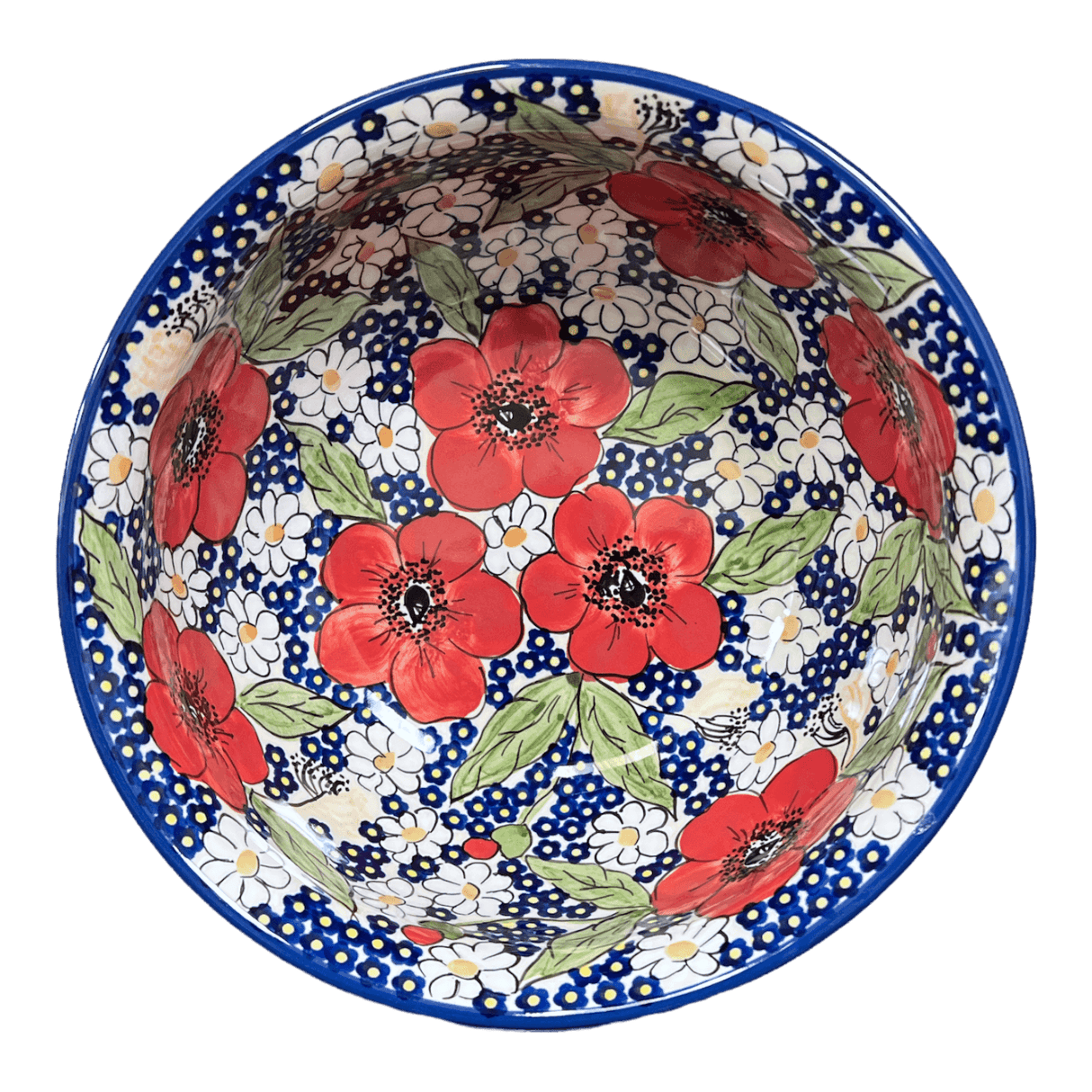 Bowl, Round, 7.75" in "Poppies & Posies" by Manufaktura | M085S-IM02