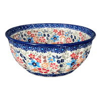 A picture of a Polish Pottery 7.75" Bowl (Festive Flowers) | M085S-IZ16 as shown at PolishPotteryOutlet.com/products/7-75-bowl-festive-flowers-m085s-iz16