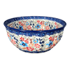 Polish Pottery 7.75" Bowl (Festive Flowers) | M085S-IZ16 at PolishPotteryOutlet.com