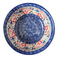 A picture of a Polish Pottery 7.75" Bowl (Festive Flowers) | M085S-IZ16 as shown at PolishPotteryOutlet.com/products/7-75-bowl-festive-flowers-m085s-iz16