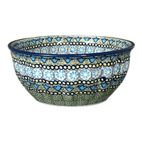 A picture of a Polish Pottery 7.75" Bowl (Blue Bells) | M085S-KLDN as shown at PolishPotteryOutlet.com/products/7-75-bowl-blue-bells-m085s-kldn