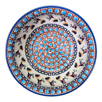 A picture of a Polish Pottery 7.75" Bowl (Ptak Parade) | M085S-KLP as shown at PolishPotteryOutlet.com/products/7-75-bowl-klp-m085s-klp