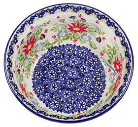 Polish Pottery 7.75" Bowl (Floral Fantasy) | M085S-P260 Additional Image at PolishPotteryOutlet.com