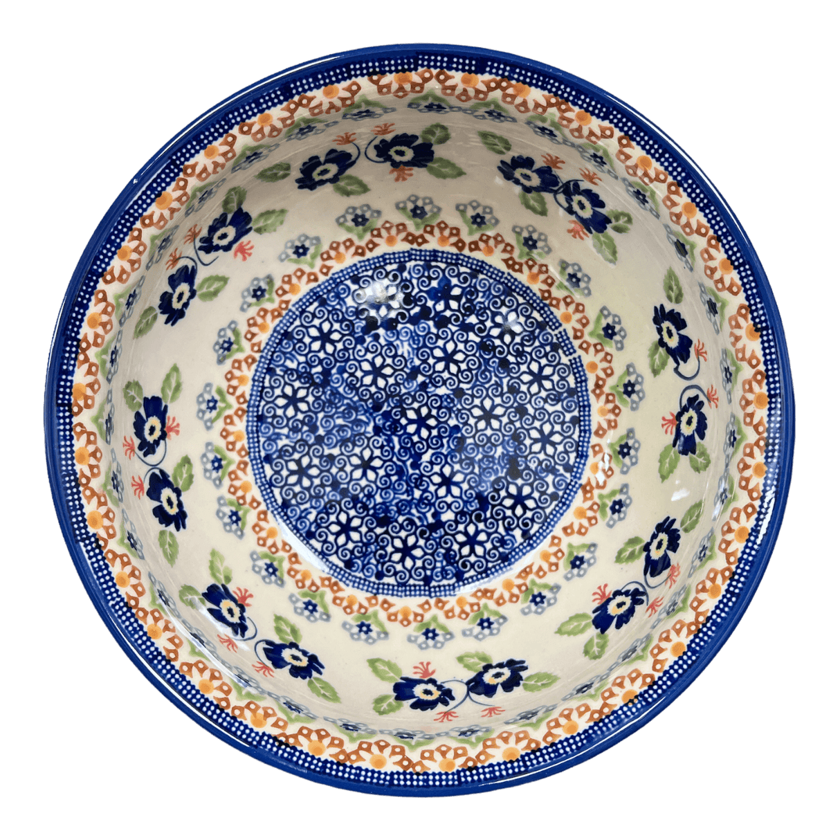 Bowl, Round, 7.75" in "Blue Poppy Persuasion" by Manufaktura | M085S-P269