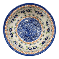 A picture of a Polish Pottery 7.75" Bowl (Blue Poppy Persuasion) | M085S-P269 as shown at PolishPotteryOutlet.com/products/7-75-bowl-p269-m085s-p269