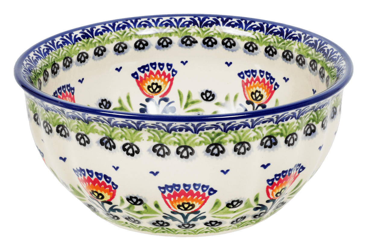 Bowl, Round, 7.75" in "Floral Fans" by Manufaktura | M085S-P314