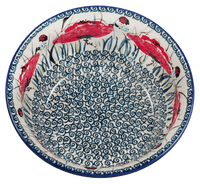 A picture of a Polish Pottery 7.75" Bowl (Poppy Paradise) | M085S-PD01 as shown at PolishPotteryOutlet.com/products/7-75-bowl-poppy-paradise